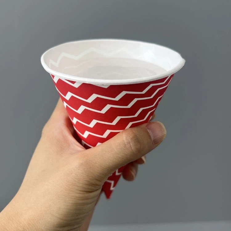 6oz cone cups with water